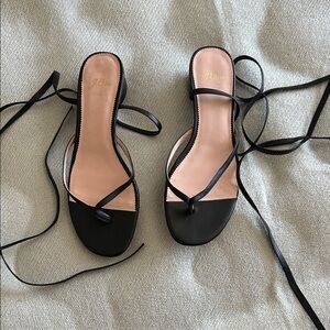 J. Crew Elegant Black Lace-Up Sandals